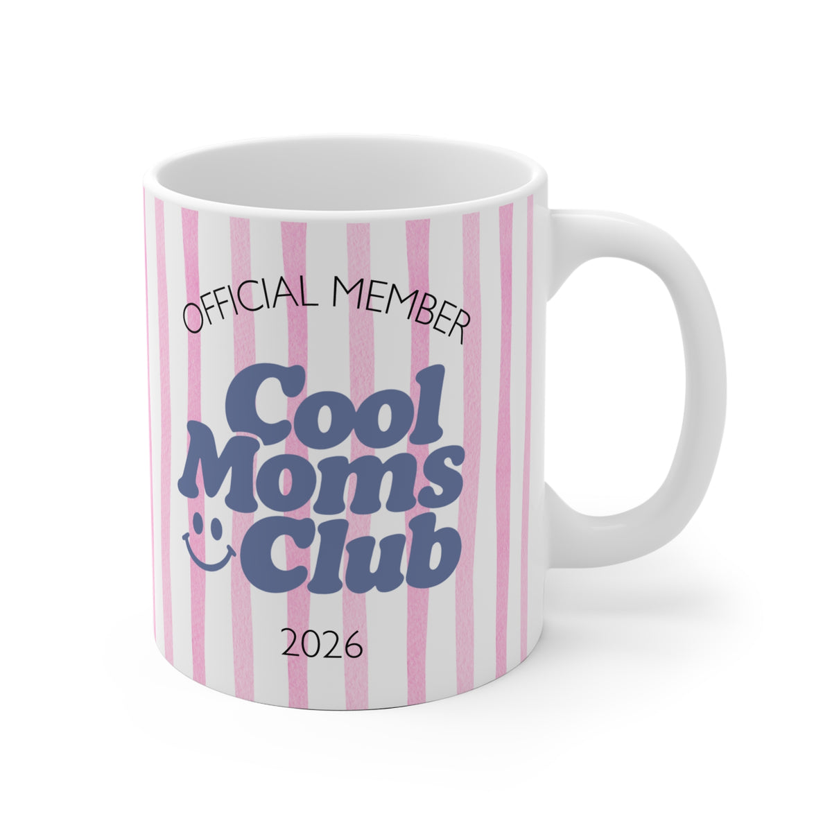 Tasse Cool Moms Club 2026 - pink gestreift