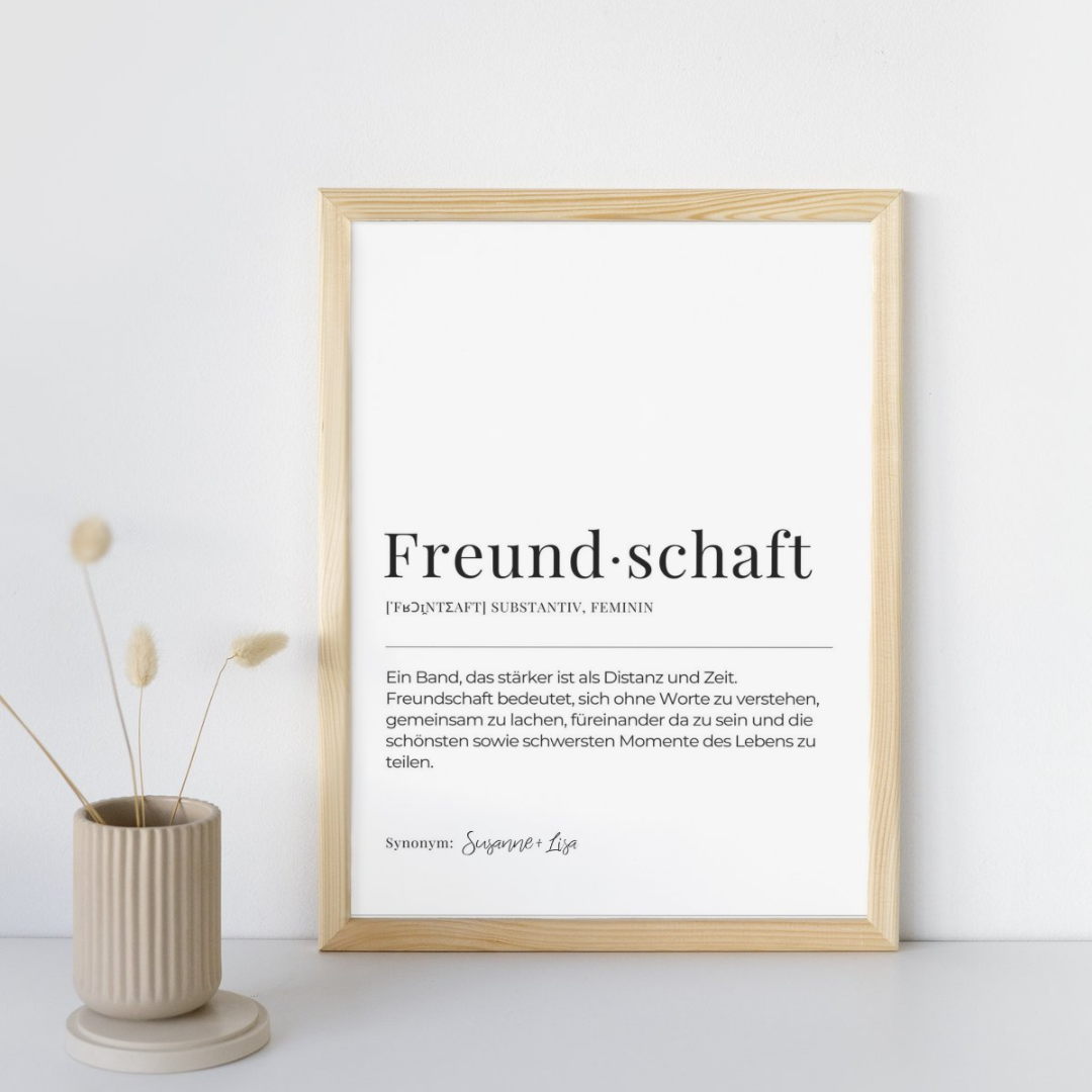 Personalisiertes Definition Freundschaft Poster