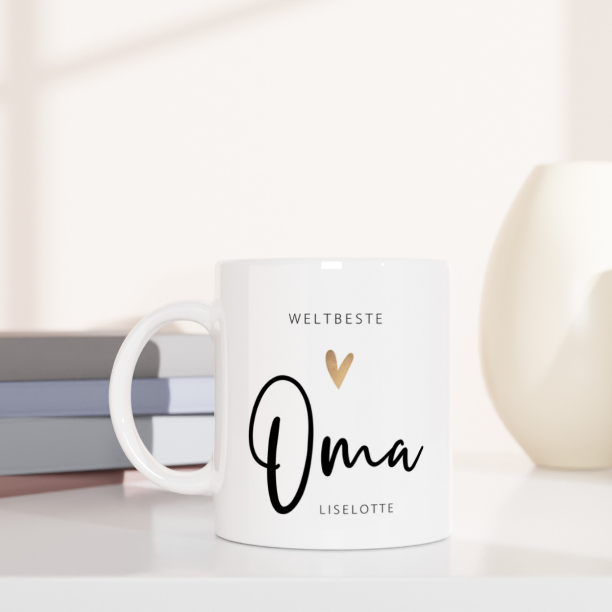 Tasse Weltbeste Oma 330ml einfarbig mit / ohne Personalisierung