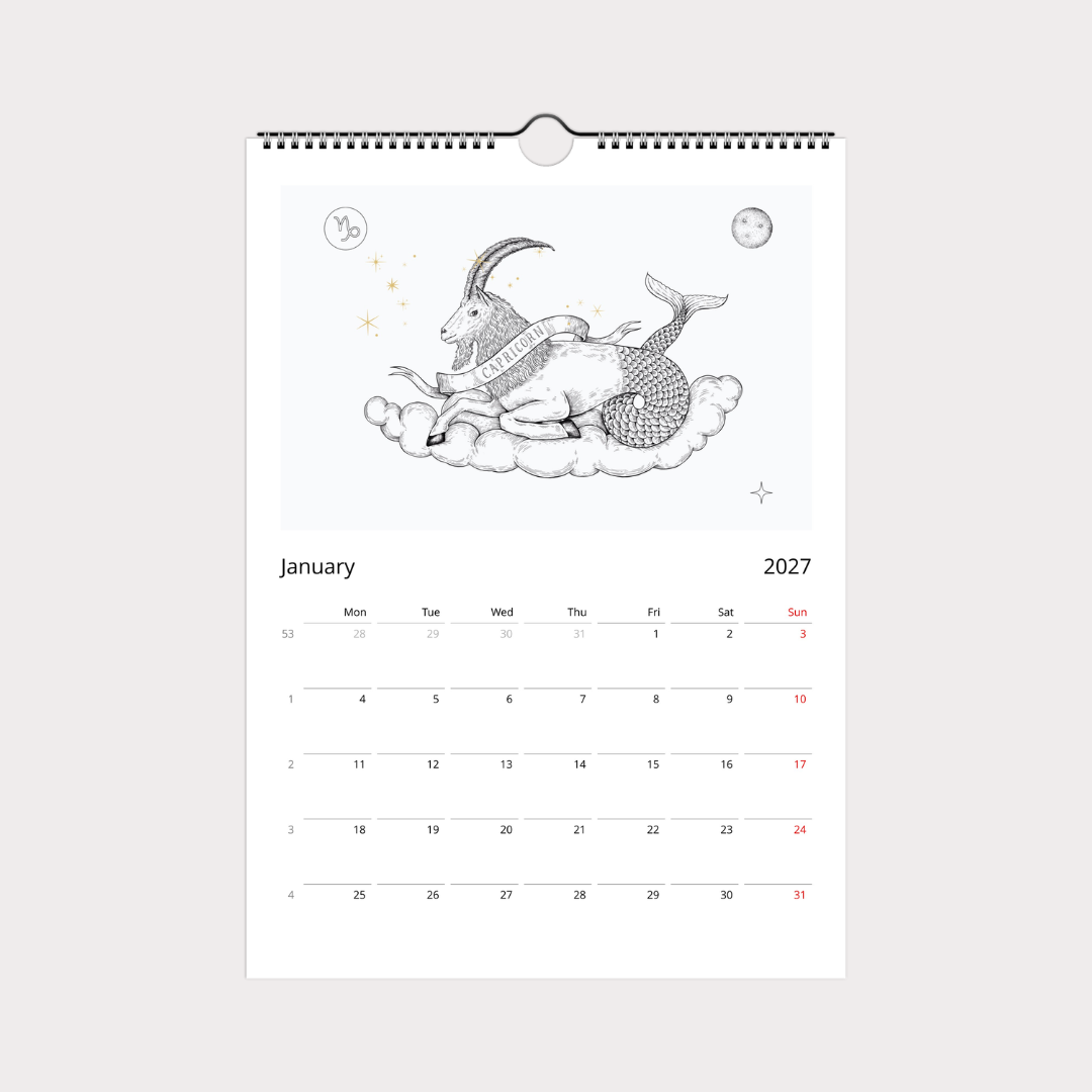 Zodiac Sternzeichen Kalender 2027 (Sprache Englisch)
