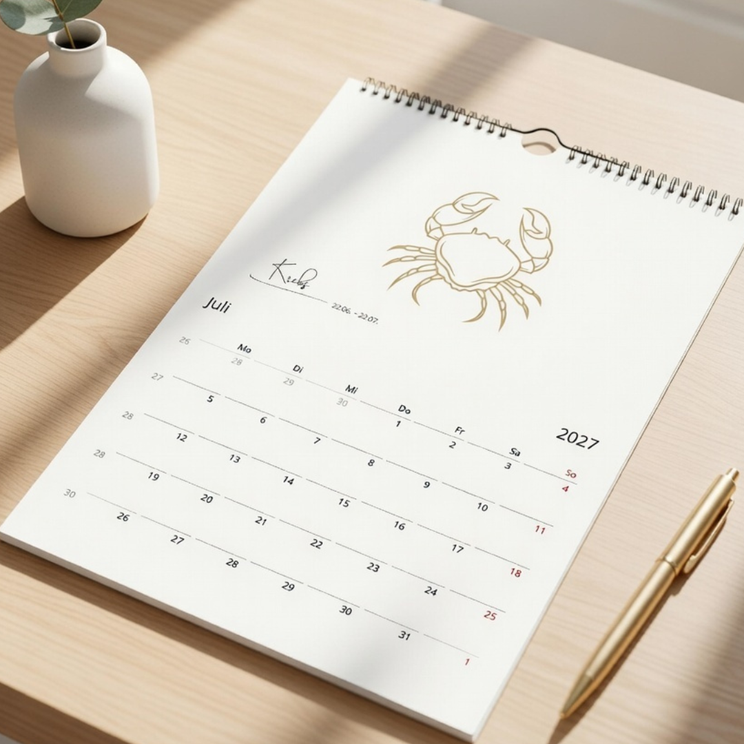 Sternzeichen Kalender 2027 trifft Design | Wandkalender A4