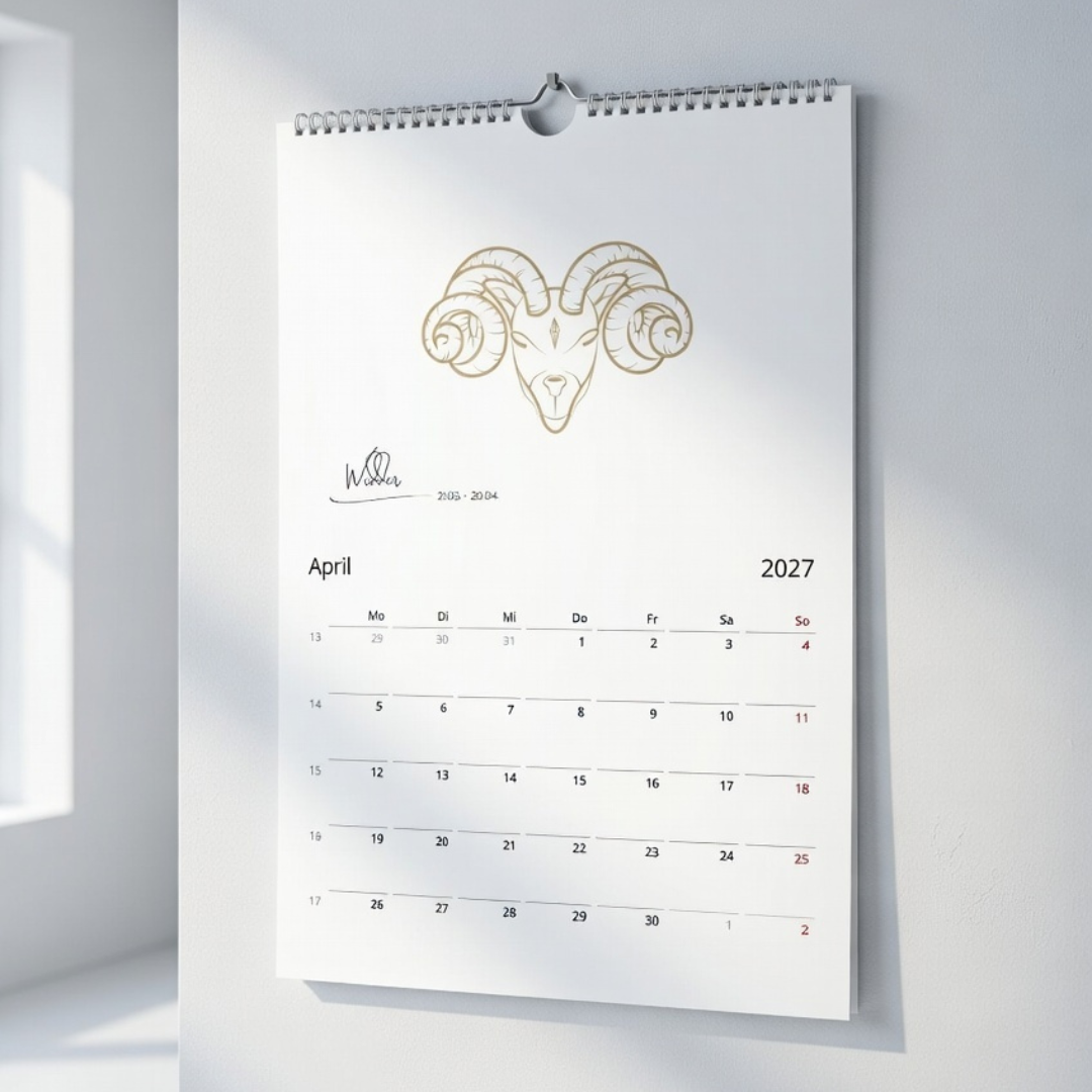 Sternzeichen Kalender 2027 trifft Design | Wandkalender A4
