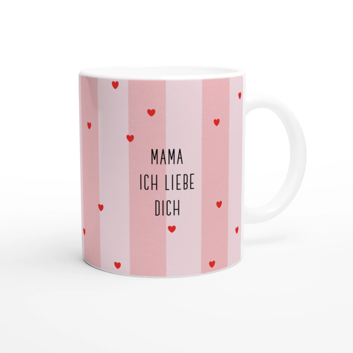 Mama ich liebe dich Tasse Rosa Streifen