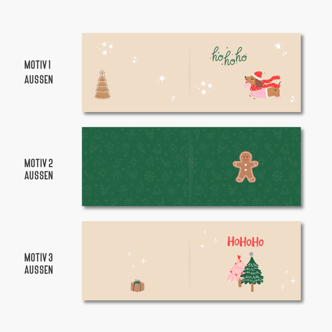 Rubbelkarten Weihnachten – 3er Set mit Roten Umschlägen & Rubbelstickern