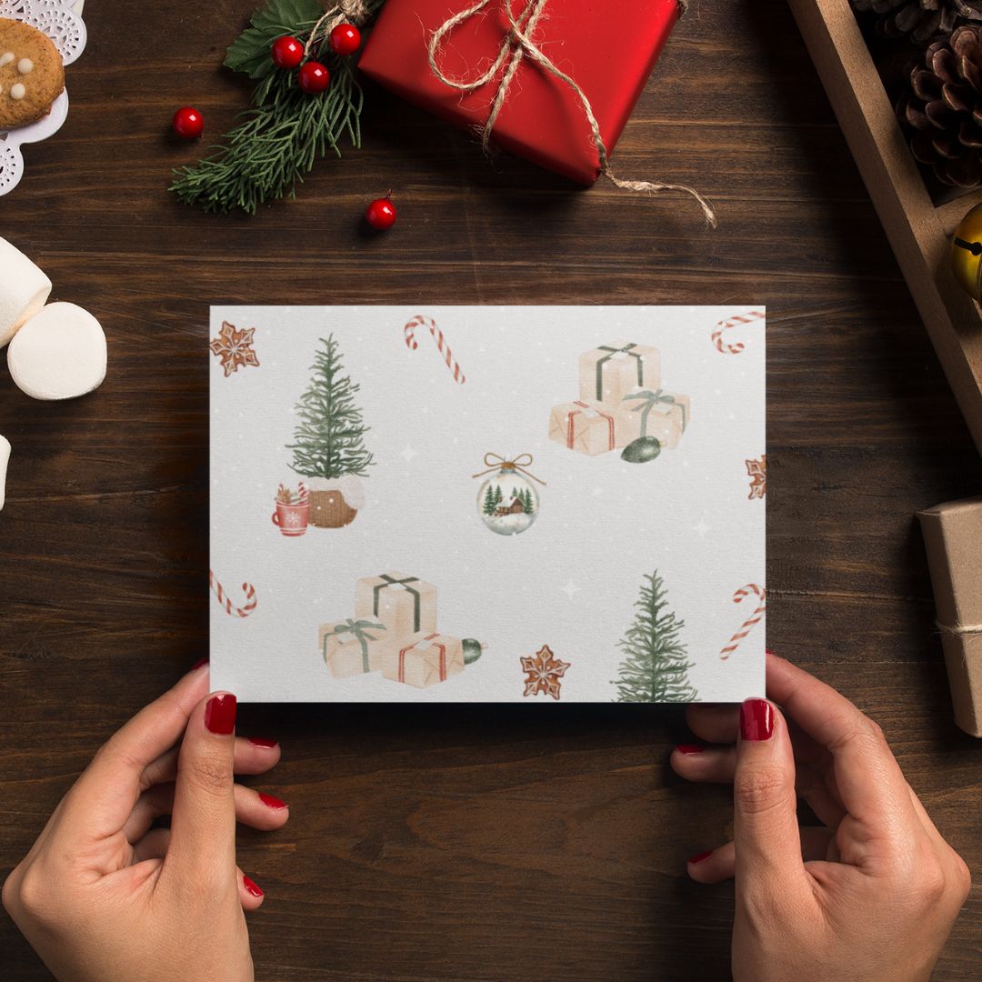 Rubbelkarten Weihnachten – 3er Set mit Bordeaux Umschlägen & Rubbelstickern