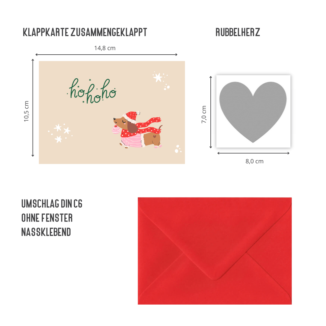 Rubbelkarten Weihnachten – 3er Set mit Roten Umschlägen & Rubbelstickern