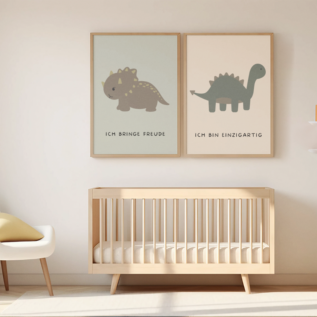 Dinosaurier Affirmation Poster Set 5-teilig Kinderzimmer