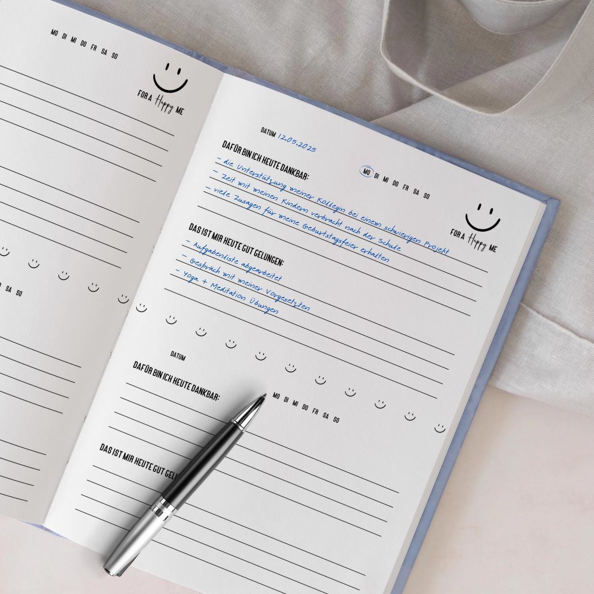 Dankbarkeitstagebuch Happy Me Hardcover Blau