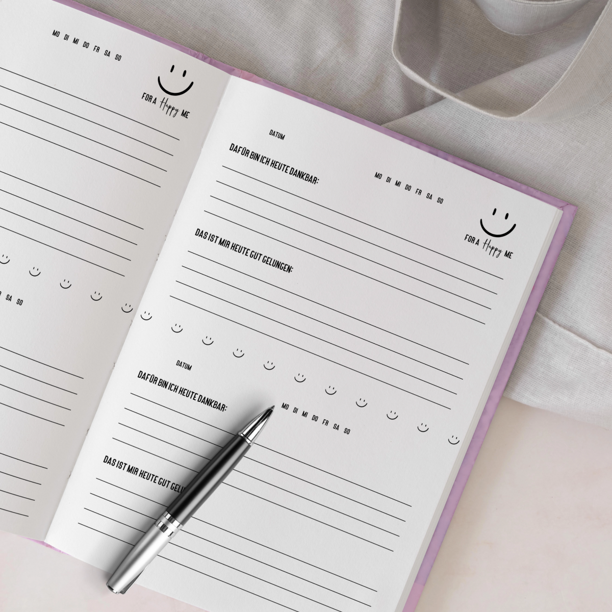 Dankbarkeitstagebuch Happy Me Hardcover Pink
