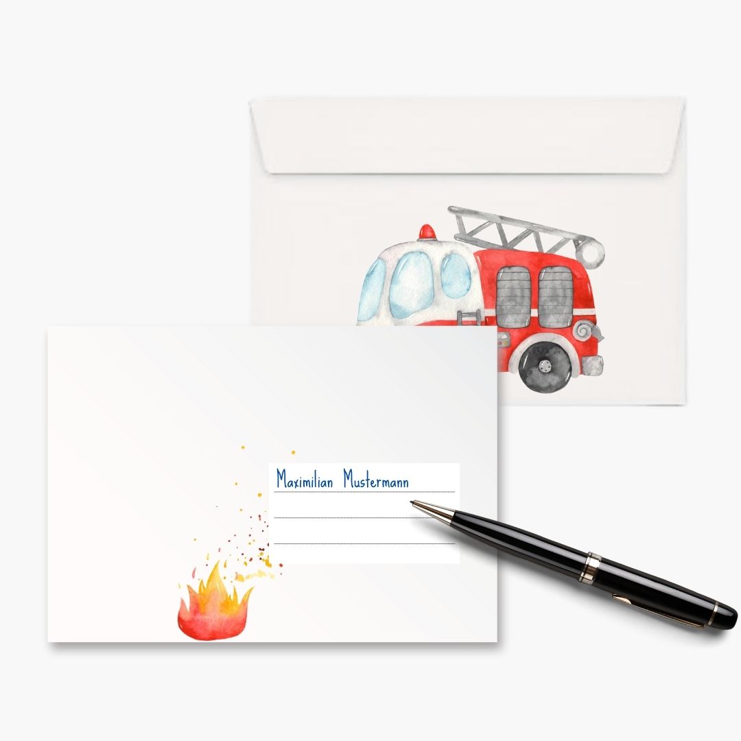 Einladungskarten zum Kindergeburtstag Feuerwehr