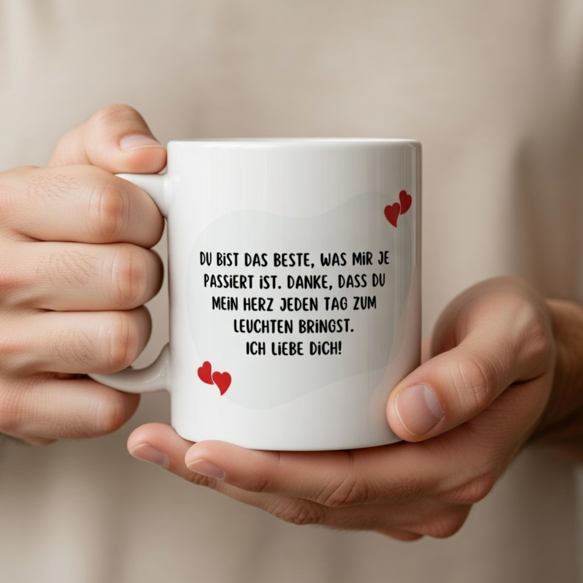 „Du bist das Beste“ | Herz aus Händen | Liebes Tasse