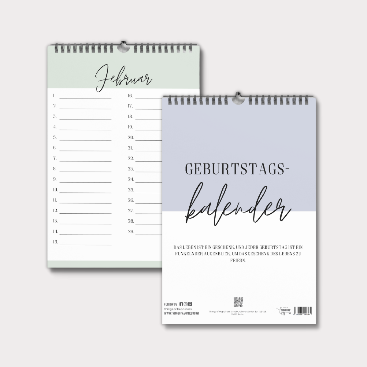 Geburtstagskalender Bunt Pastell