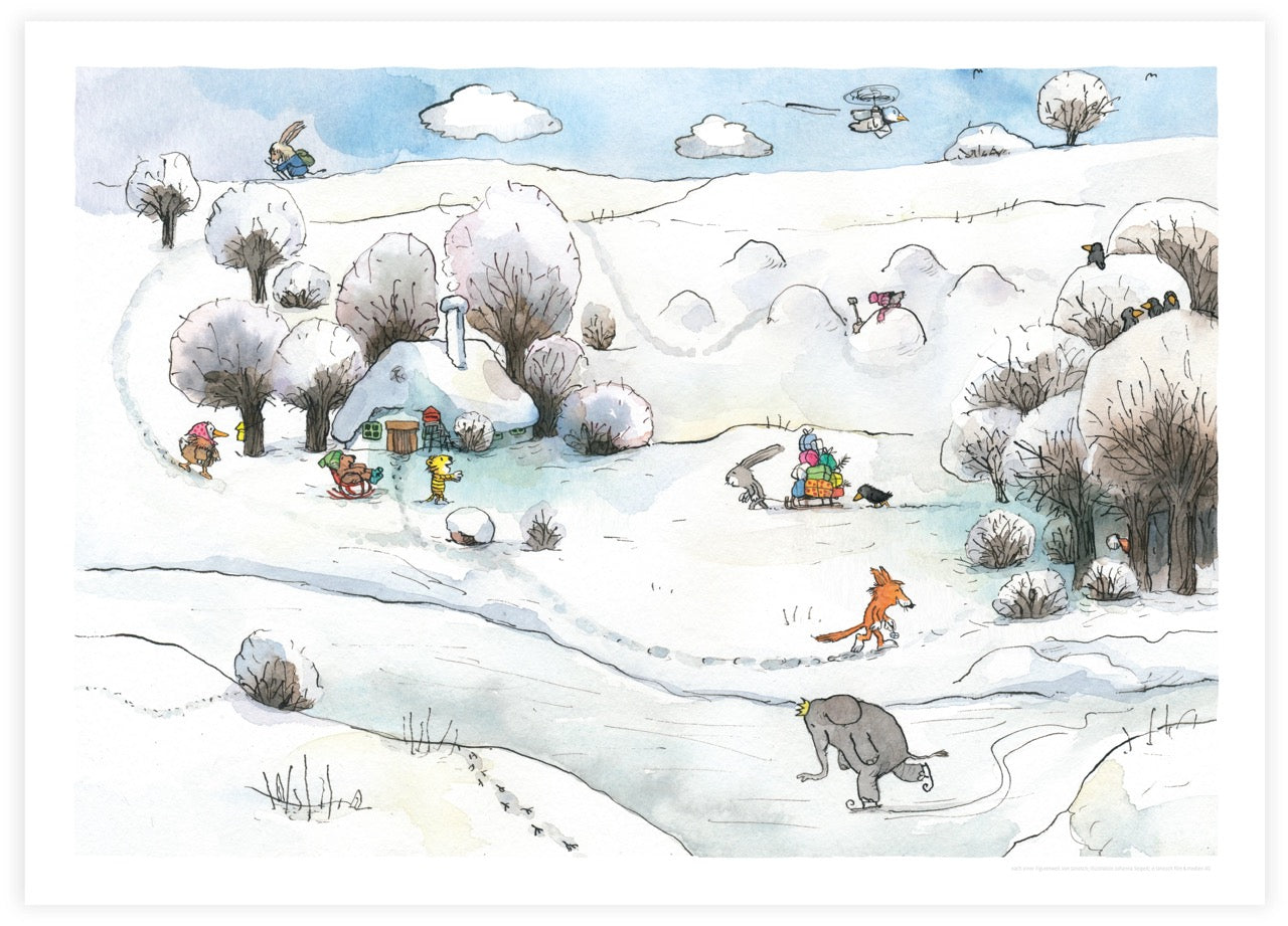Poster Janosch Idylle im Winter