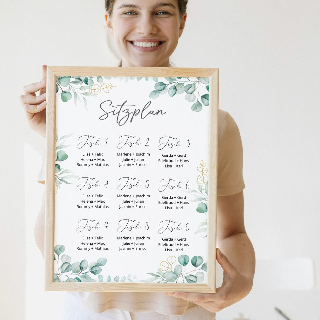 Hochzeit Sitzplan Eukalyptus (Download)