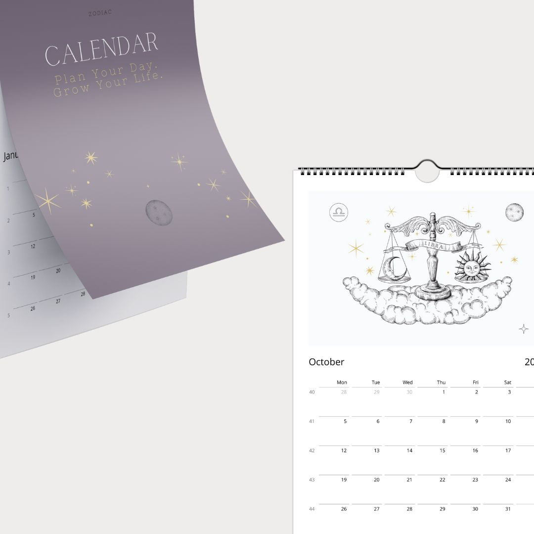 Zodiac Sternzeichen Kalender 2026 (Sprache Englisch)
