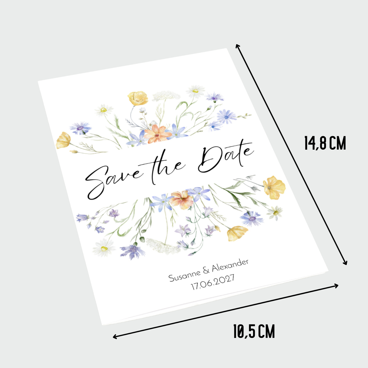 Personalisierte Save the Date Karten Wildblumen – 10 Stück