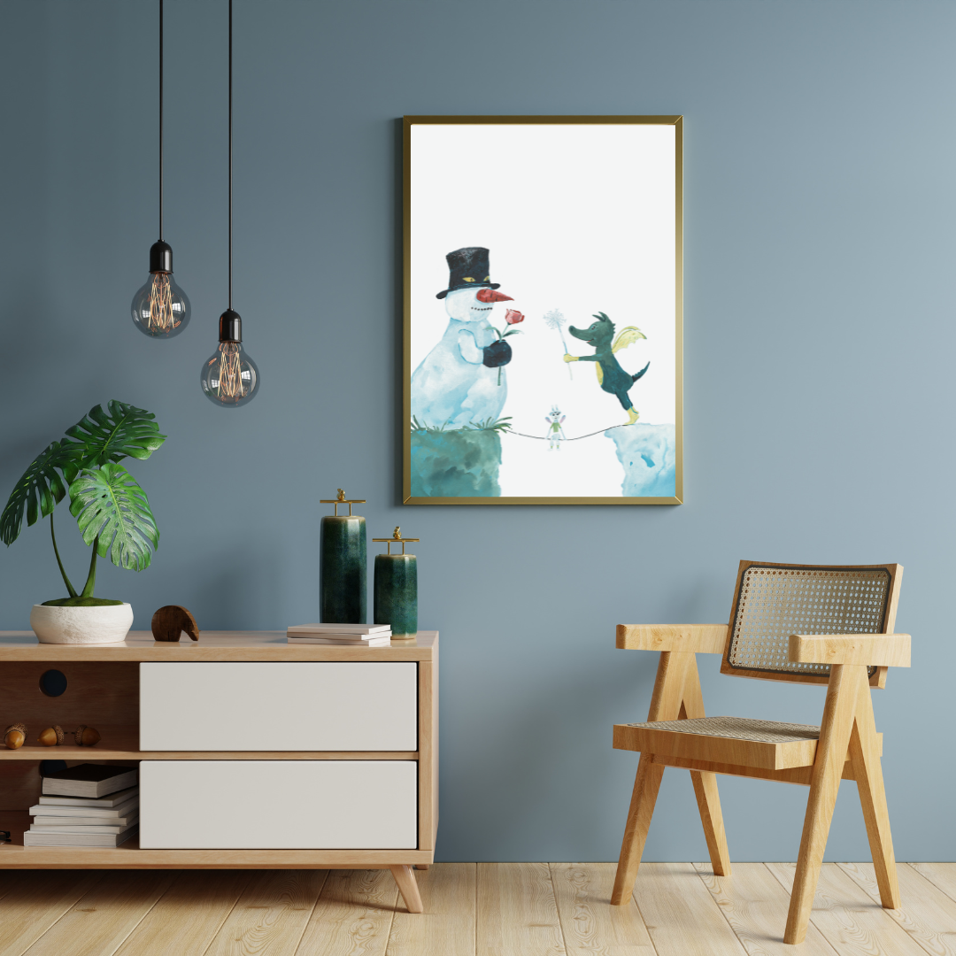 Poster Tabaluga Schneemann Blume
