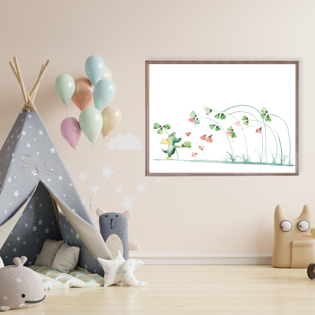Poster TABALUGA Originalmotiv – Kleewiese mit Herzen