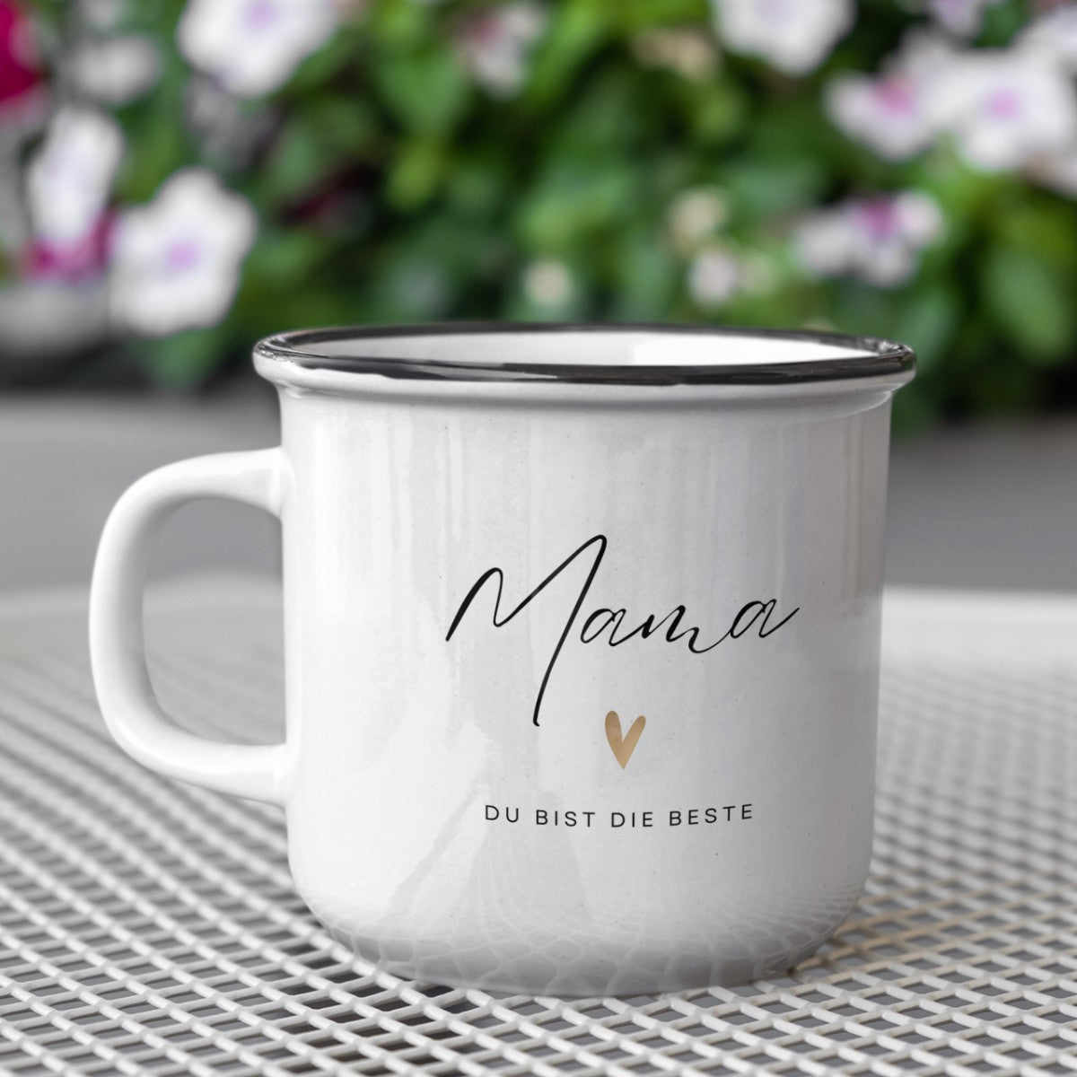 Mama du bist die Beste Emaille Tasse (300ml)