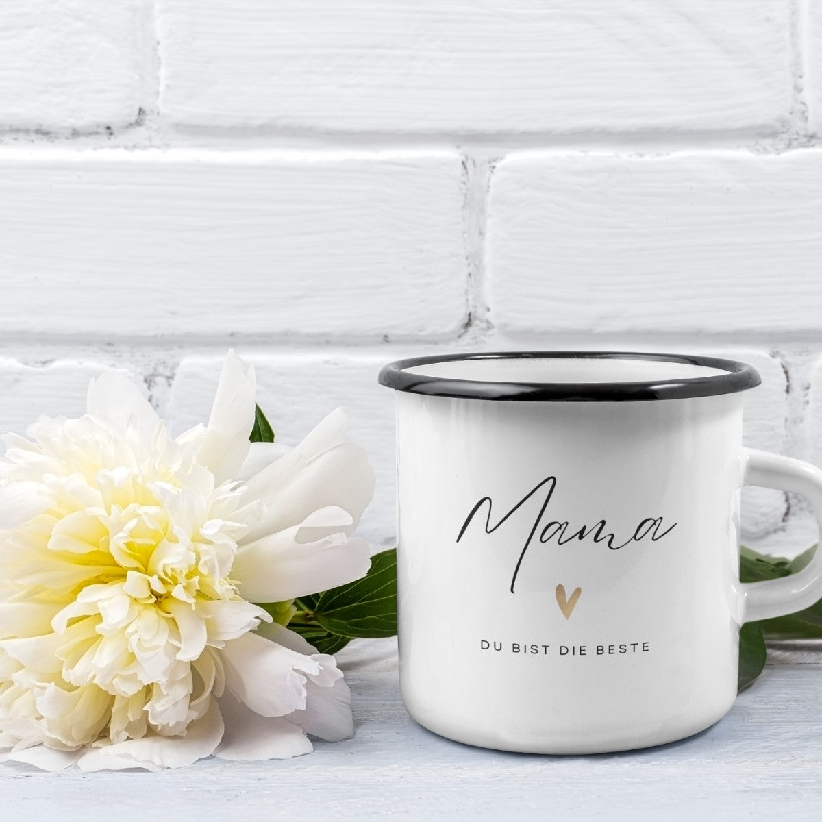 Mama du bist die Beste Emaille Tasse (300ml)