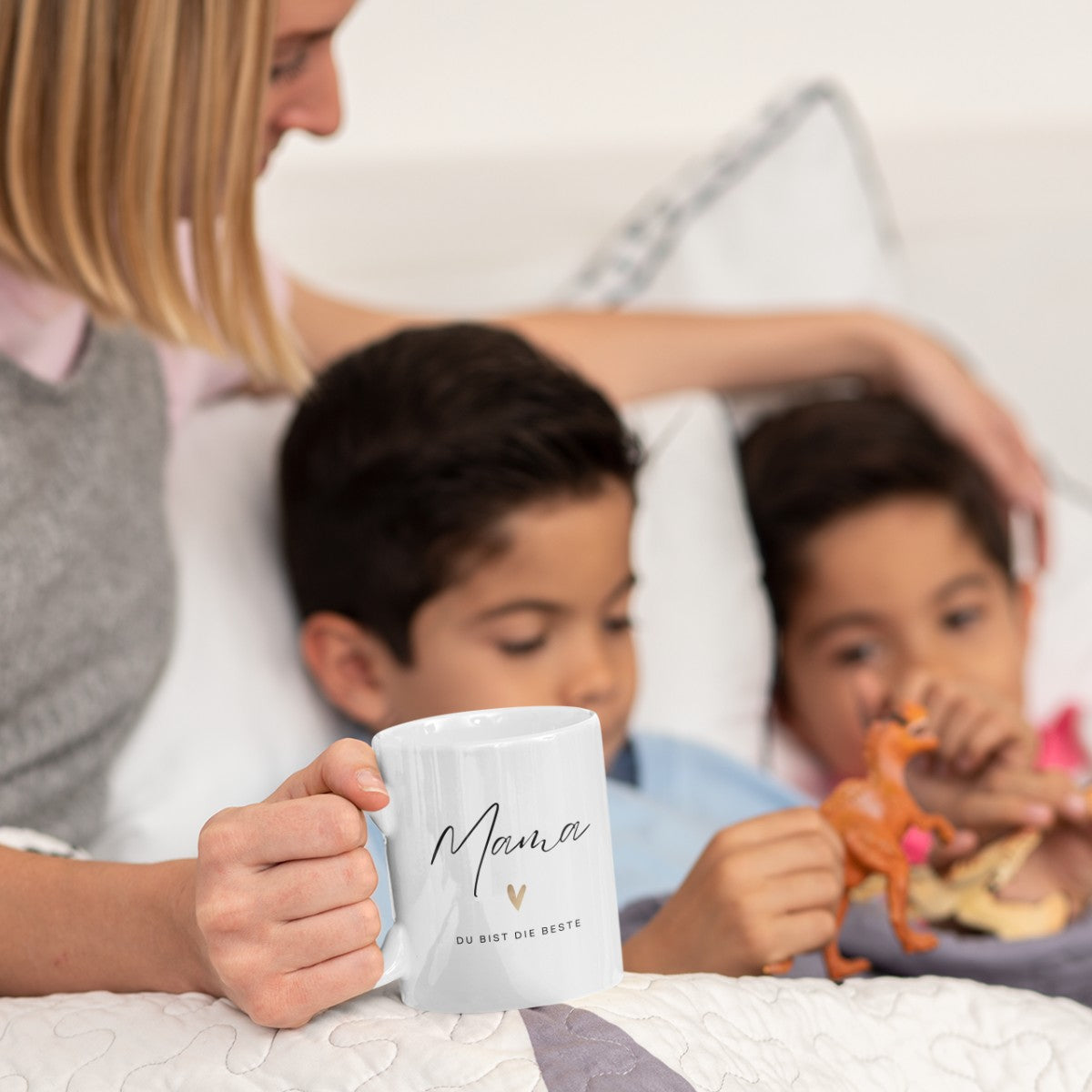 Mama du bist die Beste Tasse mit Herzgriff (300ml)