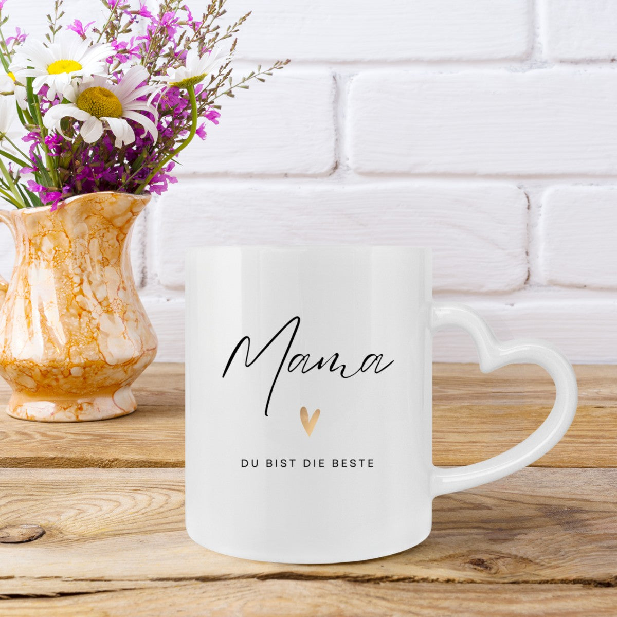 Mama du bist die Beste Tasse mit Herzgriff (300ml)