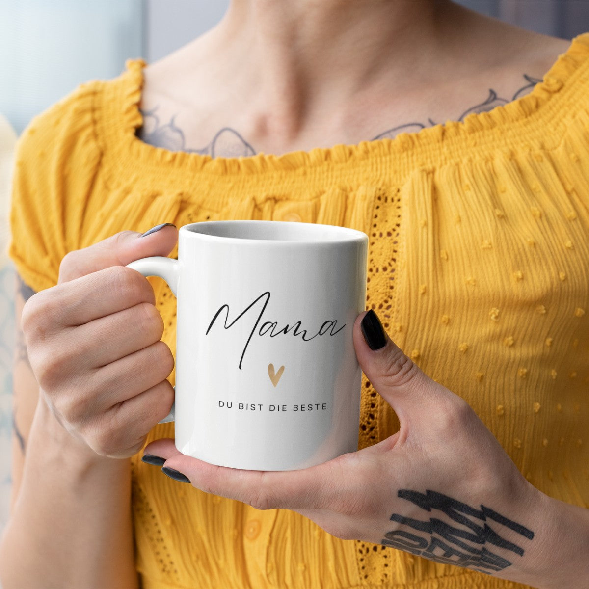 Mama du bist die Beste Tasse - einfarbig (330ml)