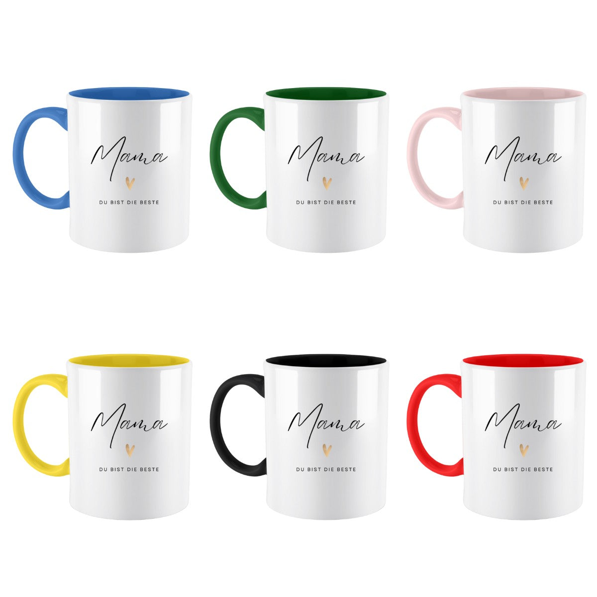 Mama du bist die Beste Tasse - zweifarbig (330ml)