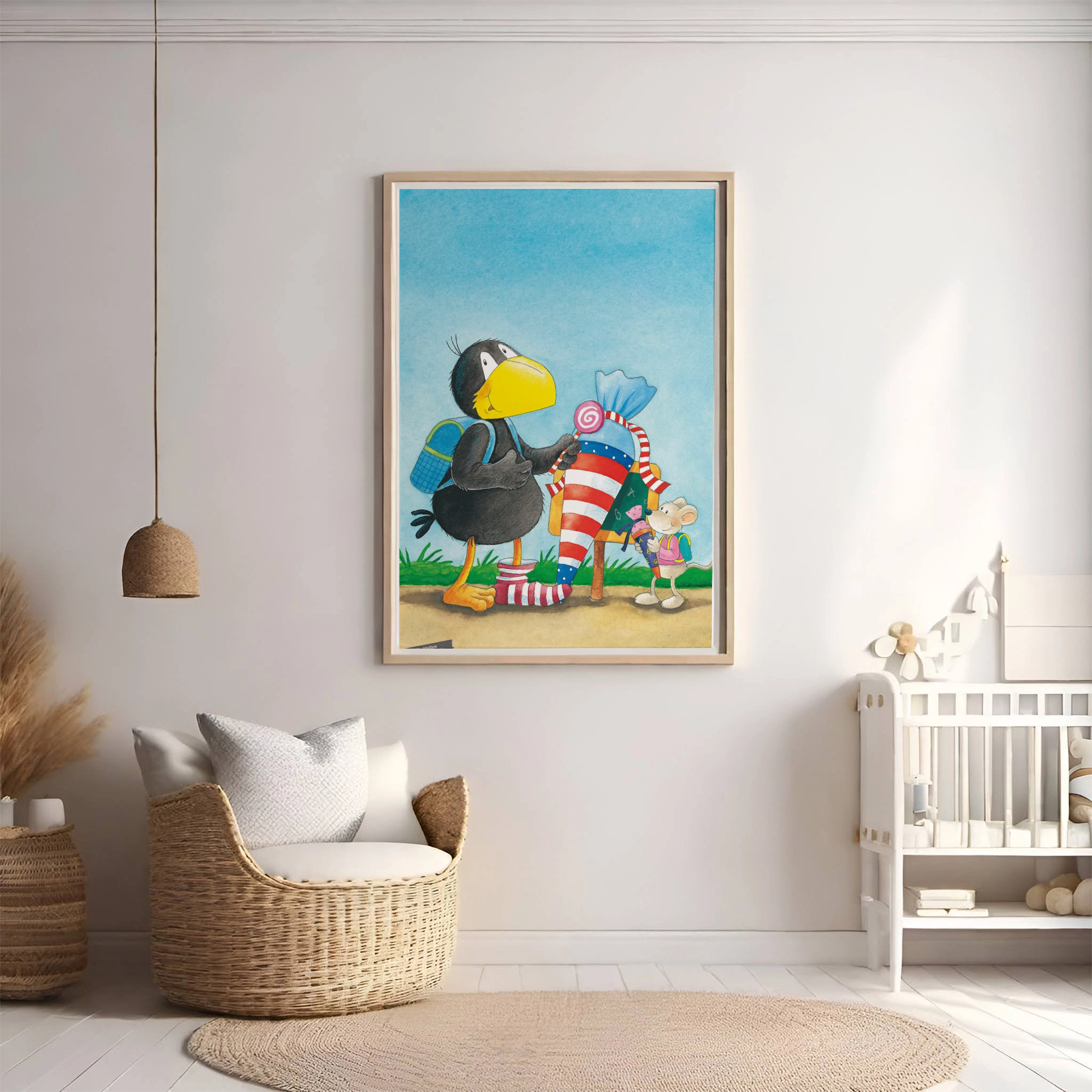 Poster Der kleine Rabe Socke mit der Schultüte