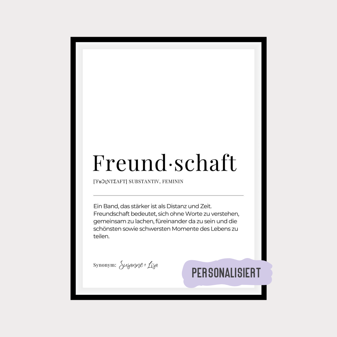 Personalisiertes Definition Freundschaft Poster