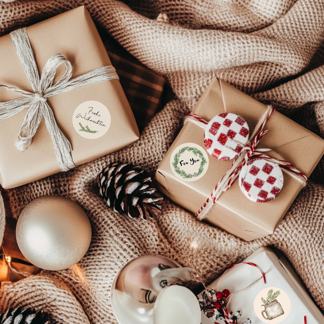 Aufkleber Weihnachten bunt