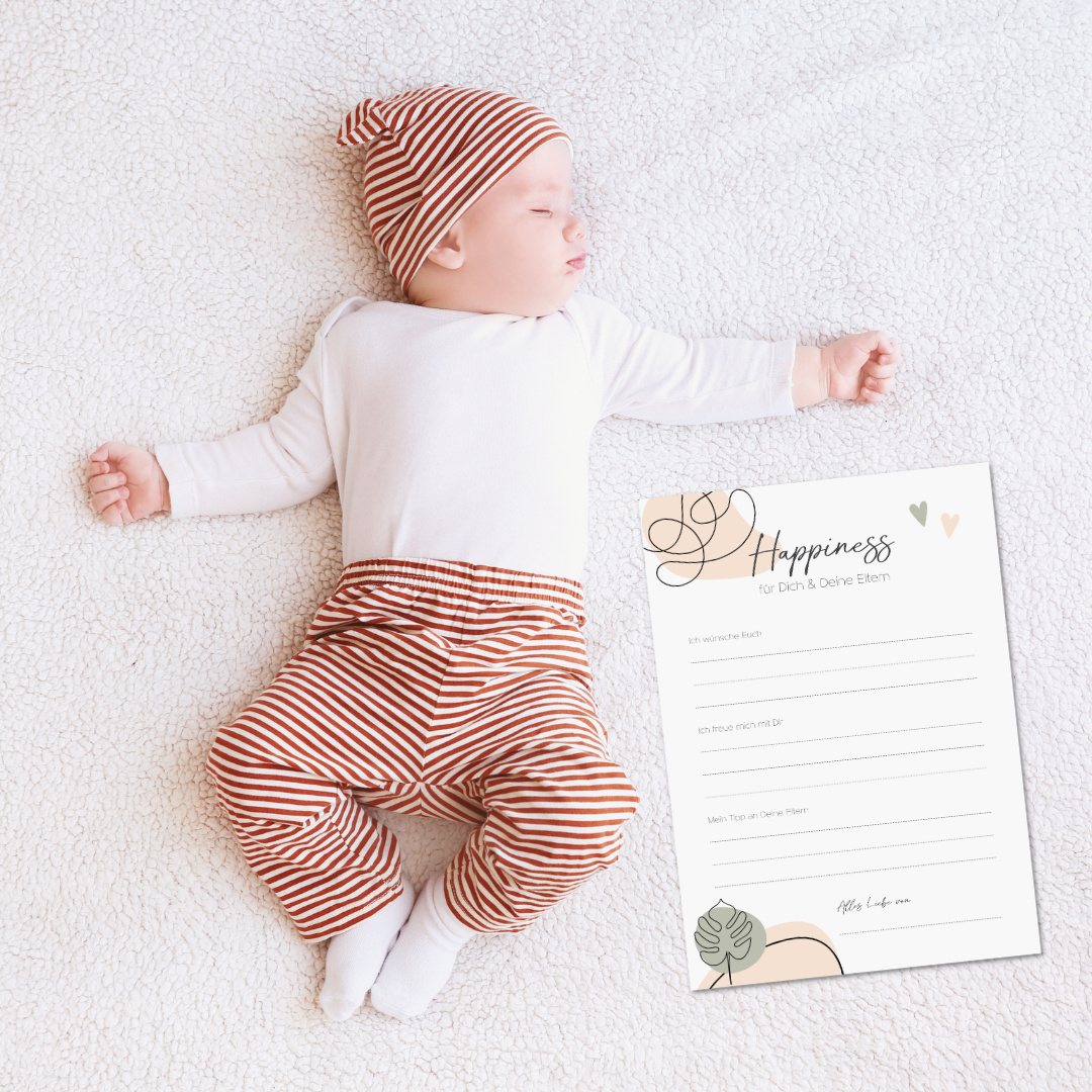 Babyparty Tippkarten Grün/Beige