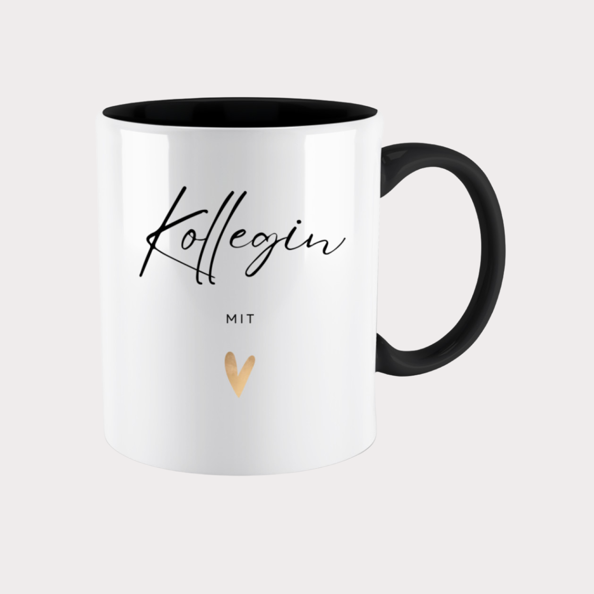 Kollegin mit Herz Tasse  - Schwarz (330ml)