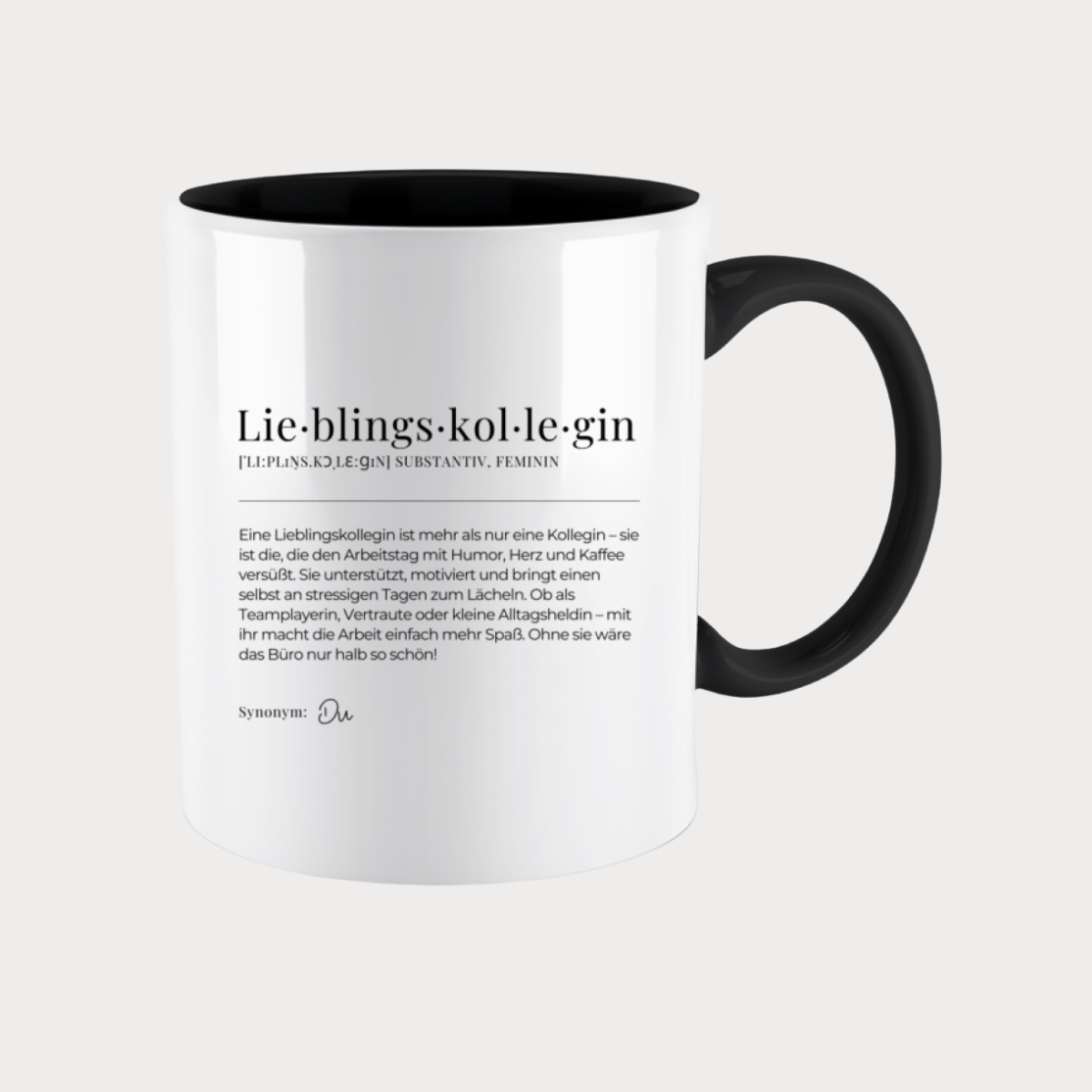Tasse Definition Lieblingskollegin - zweifarbig schwarz