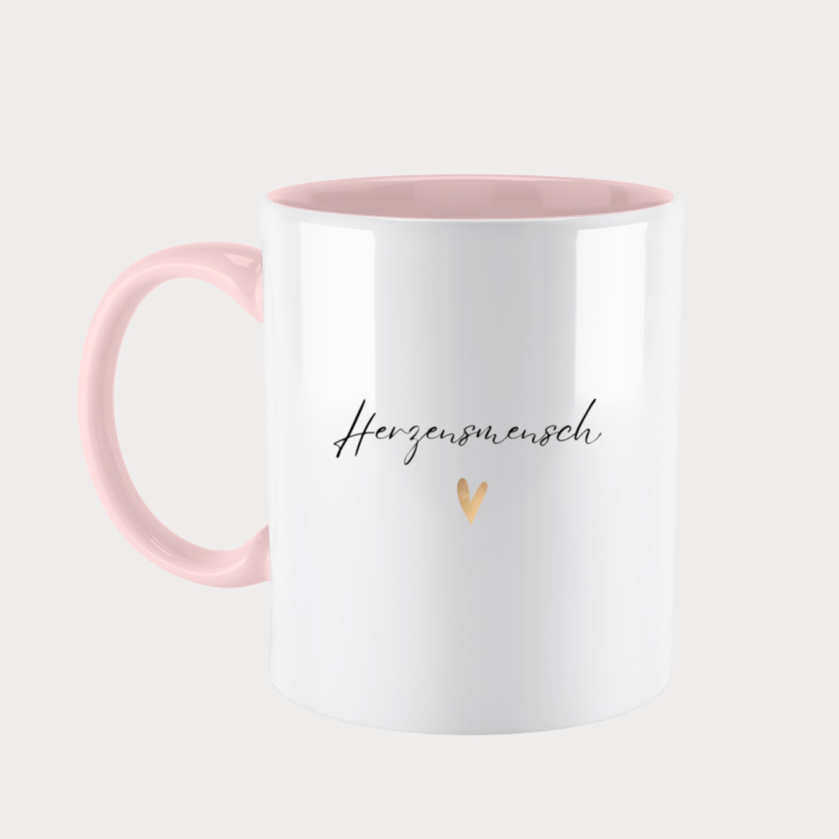 Tasse Herzensmensch - zweifarbig rosa