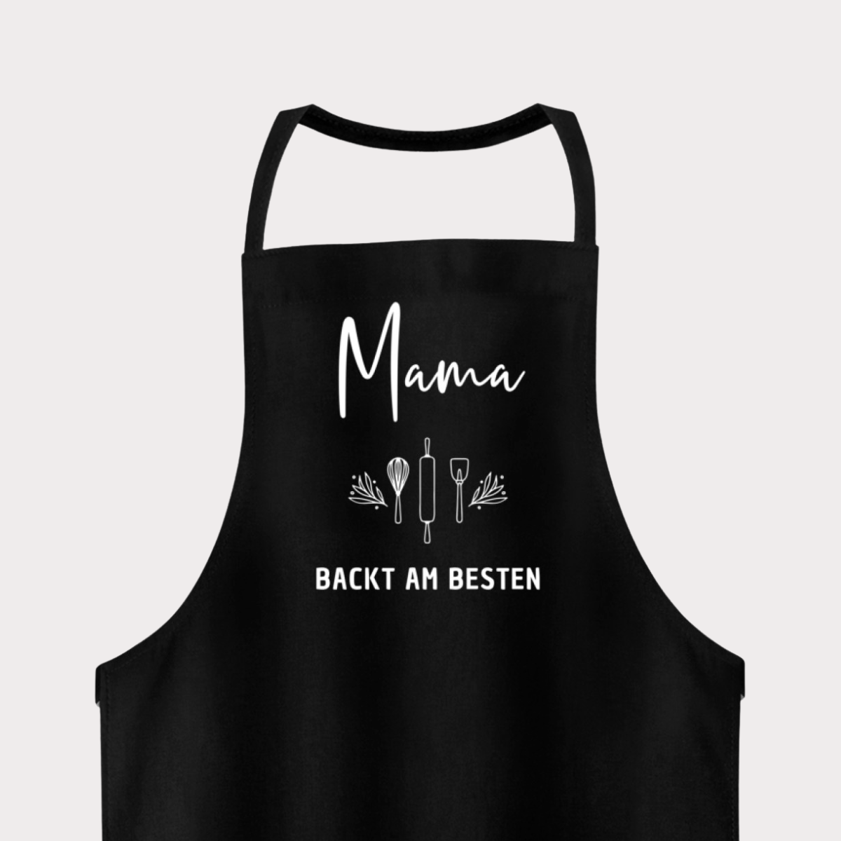Schürze Mama backt am besten – schwarz