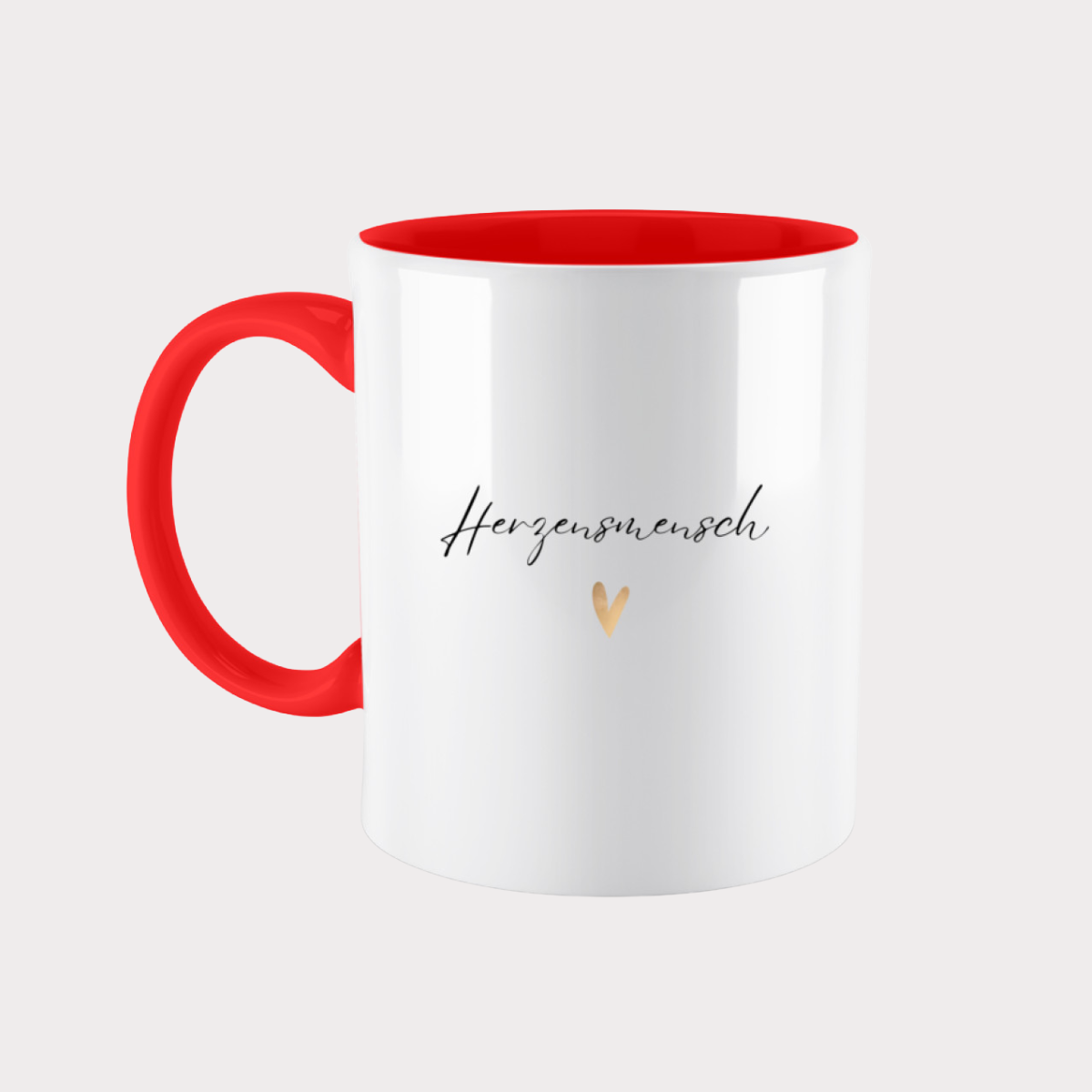 Tasse Herzensmensch - zweifarbig rot