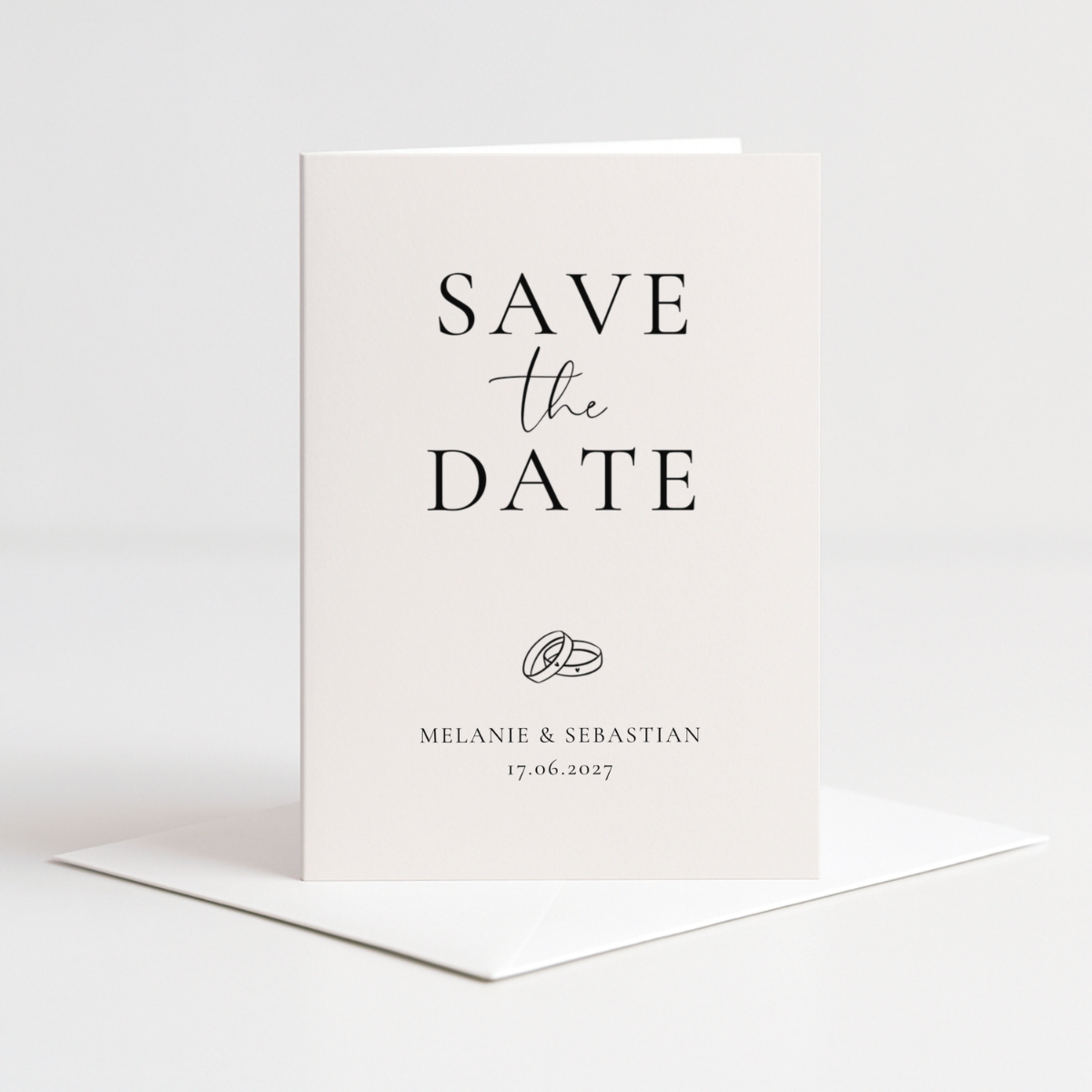Personalisierte Save the Date Karten Clean Modern – 10 Stück