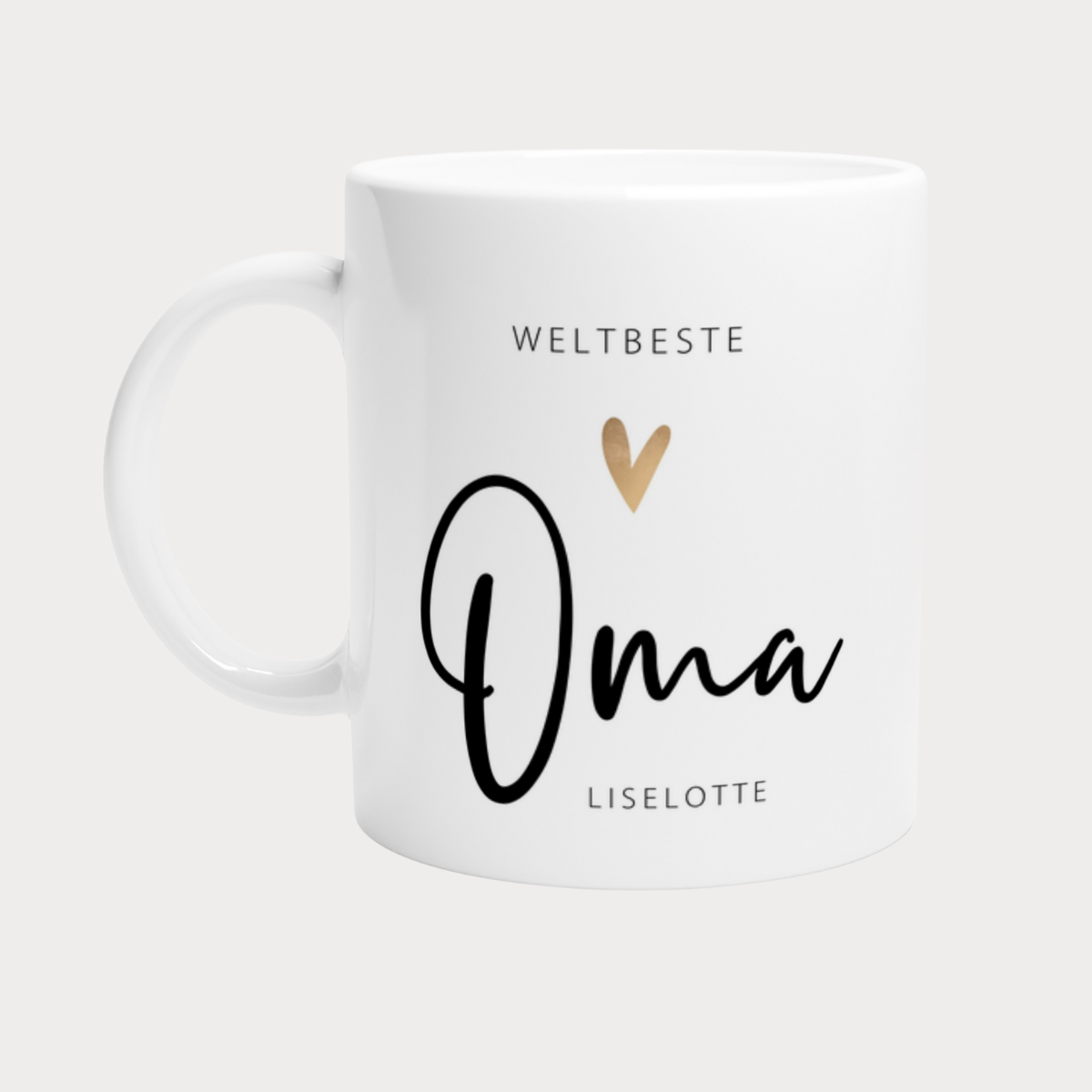 Tasse Weltbeste Oma 330ml einfarbig mit / ohne Personalisierung