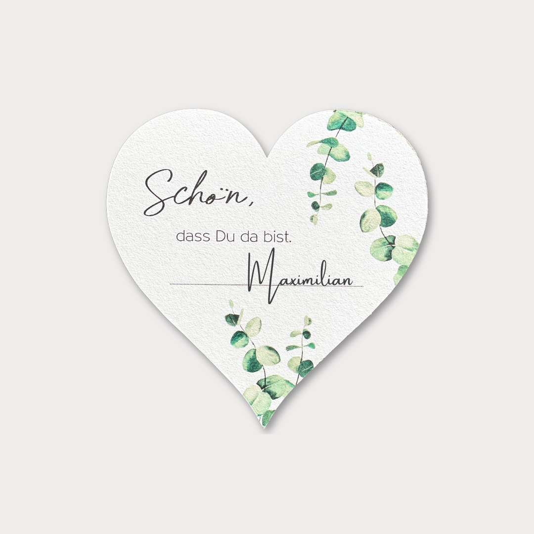 Getränkeuntersetzer Namenskarten Eucalyptus