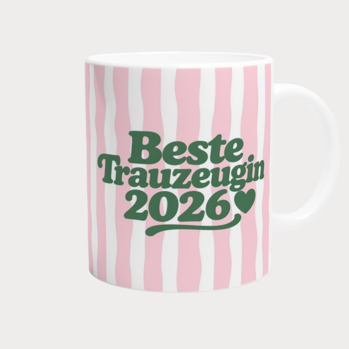 Tasse Beste Trauzeugin 2026 oder 2027 rosa/grün