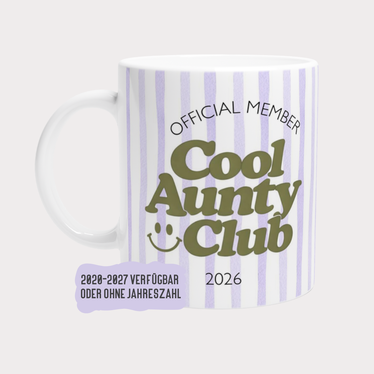 Tasse Cool Aunty Club Lila (2020 bis 2027 oder ohne Jahreszahl)
