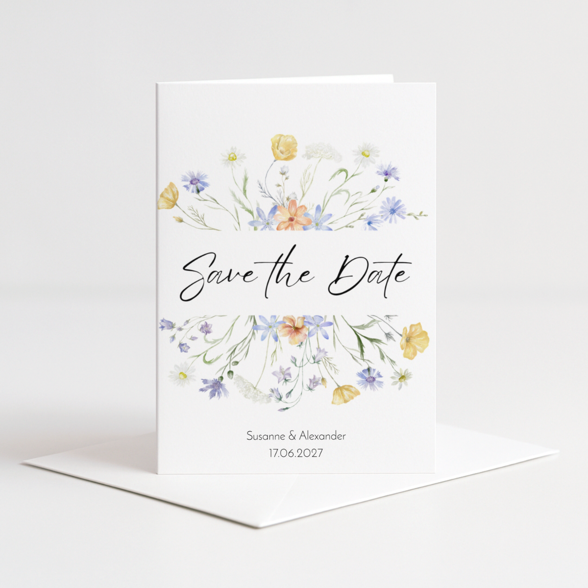 Personalisierte Save the Date Karten Wildblumen – 10 Stück