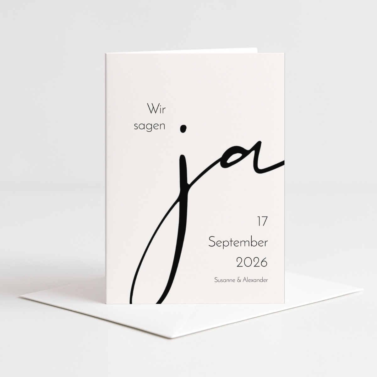 Einladungskarten Hochzeit "Wir sagen Ja"  personalisierbar - 10 Stück