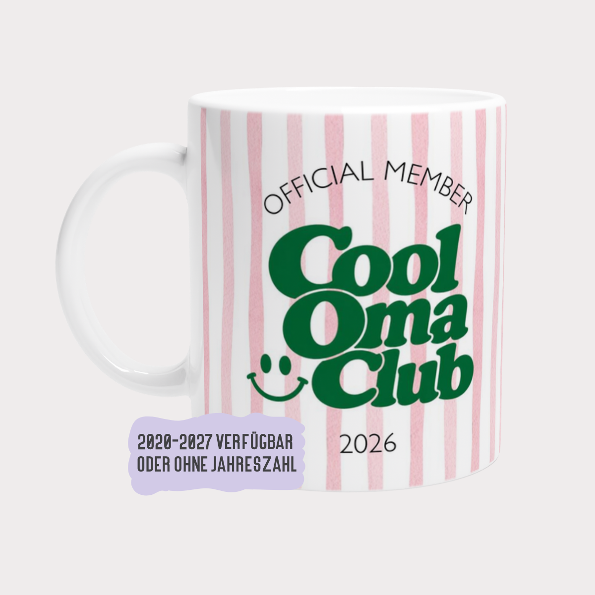 Tasse Cool Oma Club Rosa (2020 bis 2027 oder ohne Jahreszahl)