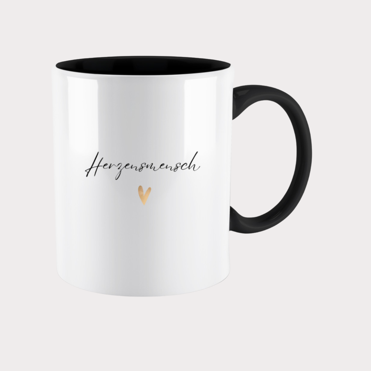Tasse Herzensmensch - zweifarbig schwarz