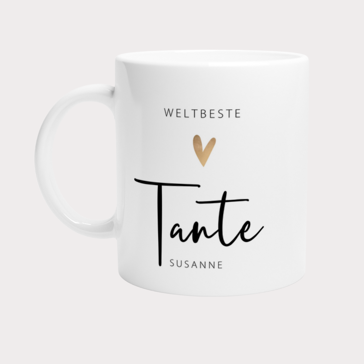 Tasse Weltbeste Tante 330ml einfarbig mit / ohne Personalisierung