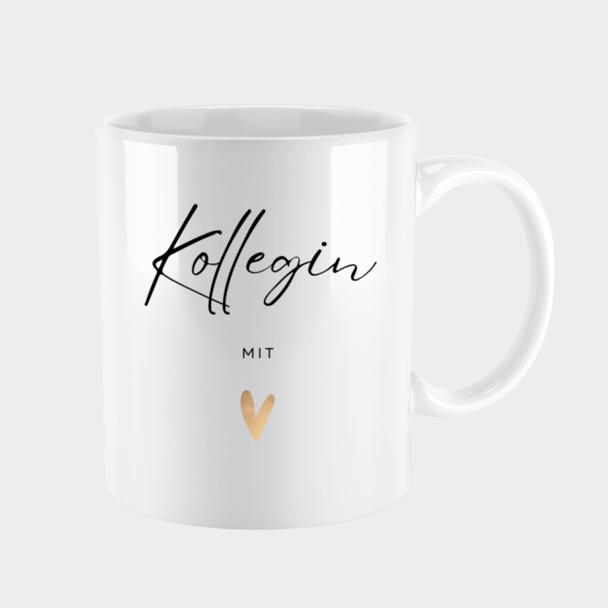 Kollegin mit Herz Tasse  - einfarbig (330ml)