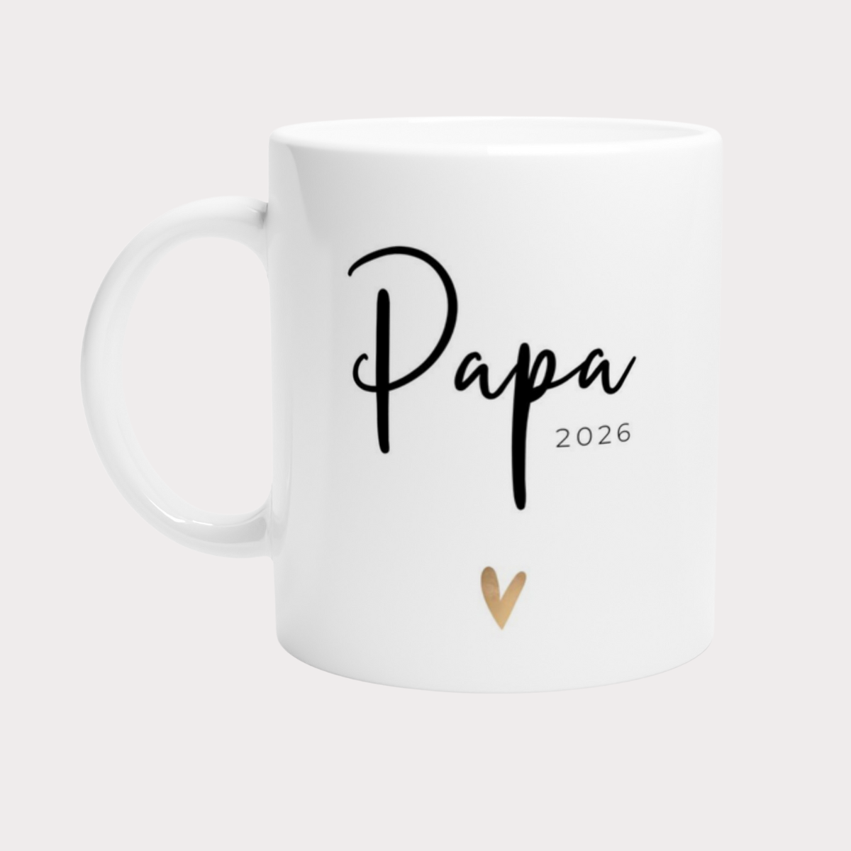 Tasse Papa 2026 goldenes Herz - einfarbig