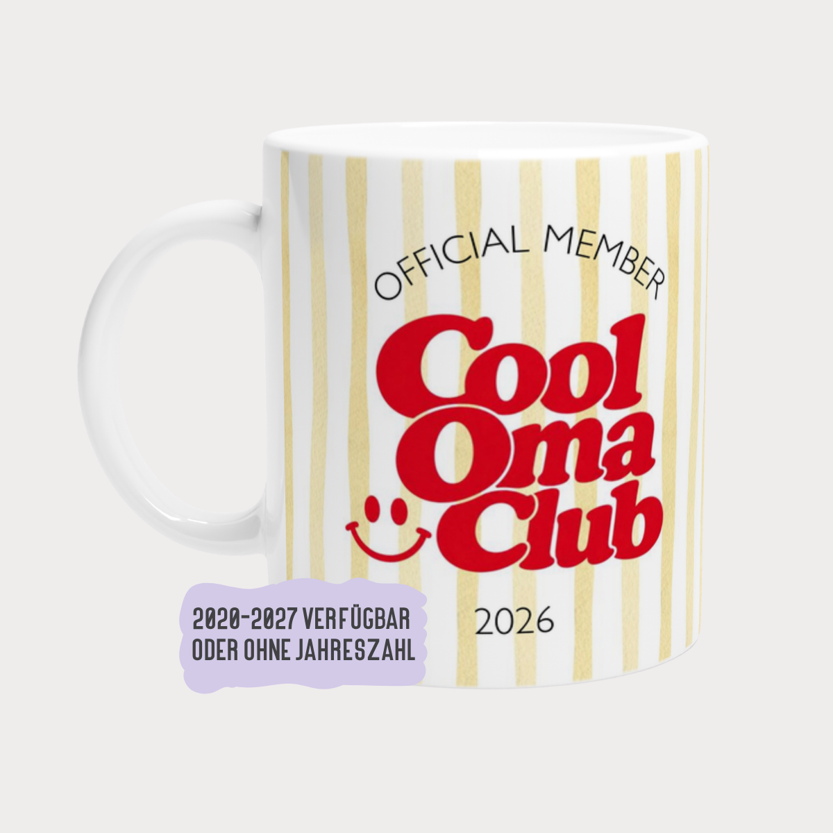Tasse Cool Oma Club Gelb Rot (2020 bis 2027 oder ohne Jahreszahl)